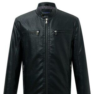 NWOT Cosani Sport Black Vegan Leather Moto Jacket XL